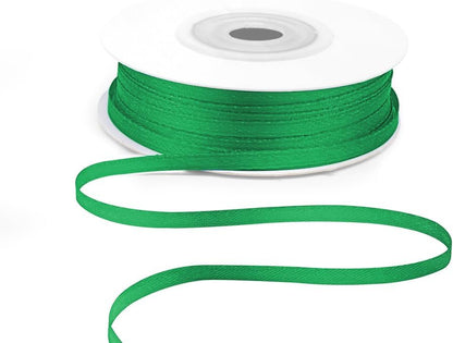 KMER LIFE 1/8" Wide x 50 Yards Green Polyester Satin Ribbon - Perfect for Wedding Decor, Wreaths, Crafts, Gift Wrapping & More - Crafty Corner