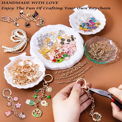 325PCS Charms Lip Gloss Keychain Making Kit