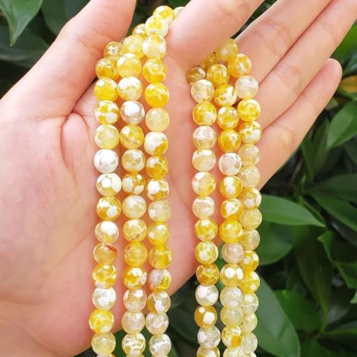 90pcs Adabele Natural Faceted Yellow Fire Agate Gemstone 4mm