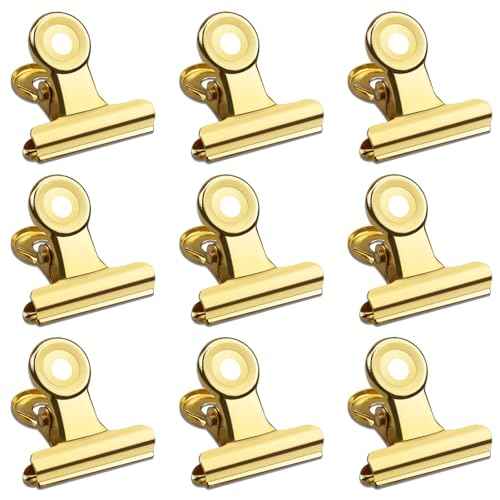 30 Pack Small Bull Clips 1.22 Inch Mini Metal Hinge Clips (30 Count)