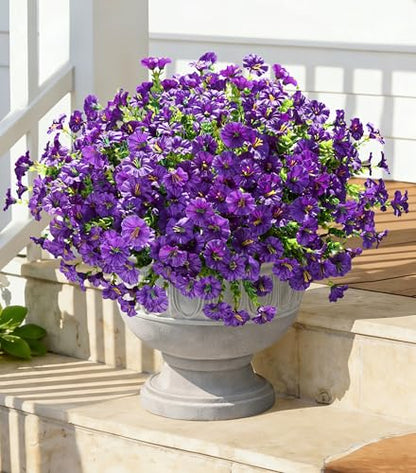 Artificial Flowers Fake Plants for Outdoors Decoration (12 Count)