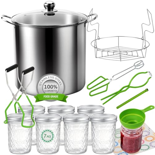 Canning Pot Water Bath Canner with Rack and Mason Jars (7 Count)