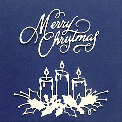 Metal Cutting Dies DIY Merry Christams Embossing Stencil Template Scrapbooking Card Making Mold Photo Album Arts Crafts Tools (3 Count)