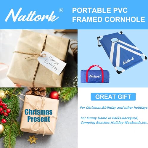 Portable Cornhole Set Collapsible Corn Hole Boards with 8 Cornhole Bean Bags and Carrying Case