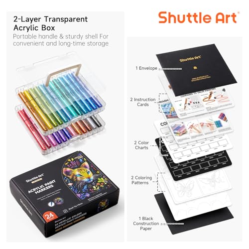 Automatic Ink Control Acrylic Paint Markers (24 Count)