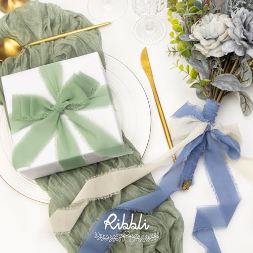 Chiffon 1.5 Inch x 30 Yard Handmade Silk Ribbon (90 Foot)