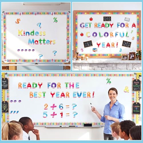221 Pcs Colorful Pencil Bulletin Board Letters for Classroom (221 Count)