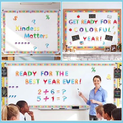221 Pcs Colorful Pencil Bulletin Board Letters for Classroom (221 Count)
