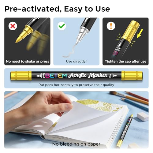 2 Gold & Silver Paint Markers for Glass (10 Count)