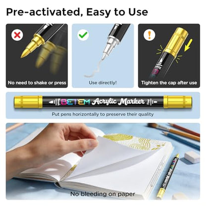 2 Gold & Silver Paint Markers for Glass (10 Count)