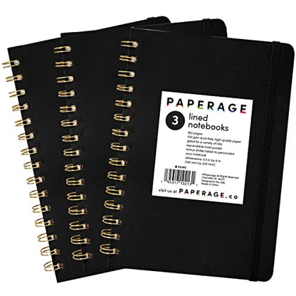 Lined Spiral Journal Notebook (3 Count)