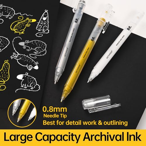 3 Pack Gold Gel Pens (3 Count)