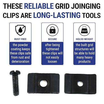 Gridwall Joining Clip Connectors for Grid Panels