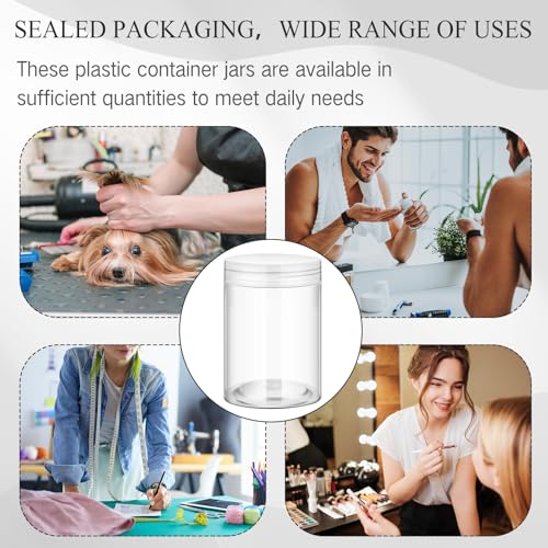 12 Pack Plastic Container Jars with Lids Round Clear Travel Cosmetic Container Jars for Toiletries (12 Count)