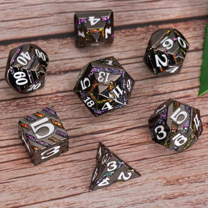 Inlay Metal Dice Set 7pcs