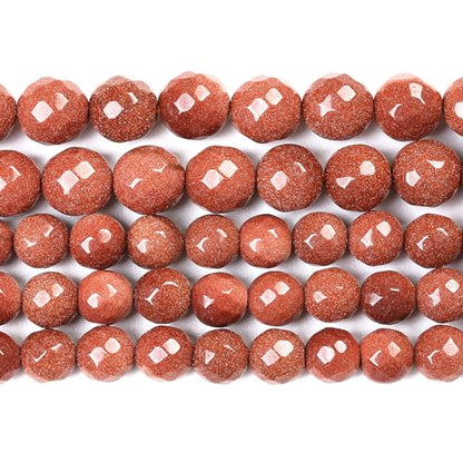 60pcs 6mm Natural Gold Sandstone Beads Faceted Stone Energy Healing Beads for Jewelry MakingDIY Bracelet Necklace Accessories 15"