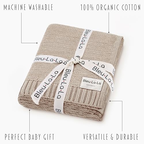 100% Organic Cotton Heritage Knit Textured Baby Quilt Blanket