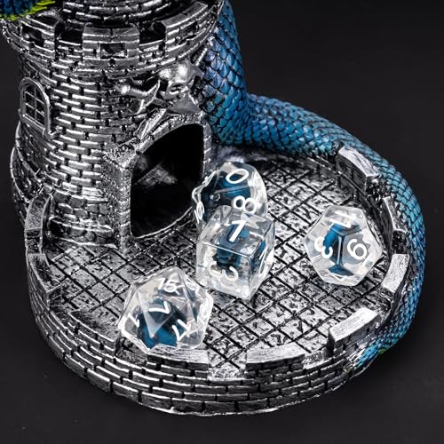 Castle DND Dice Tower Ancient Silver D&D Dice Rolling Tower for RPG (13.7 Ounce)
