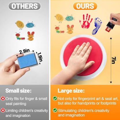 7" Large Ink Pad for Kids Classroom Must Haves Finger Paint