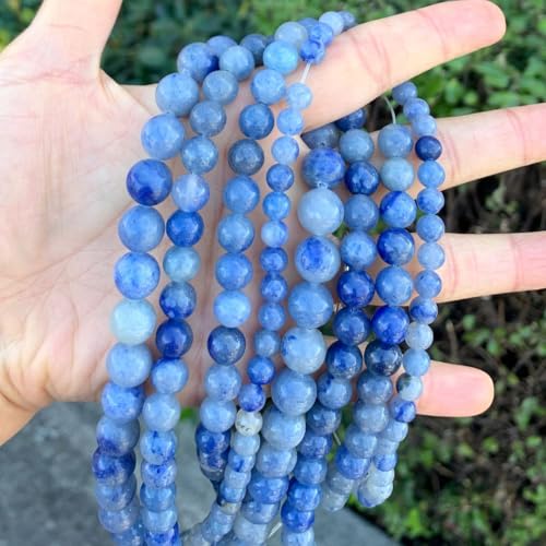 90pcs Adabele Natural Blue Aventurine Gemstone 8mm Round Beads (94 Count)