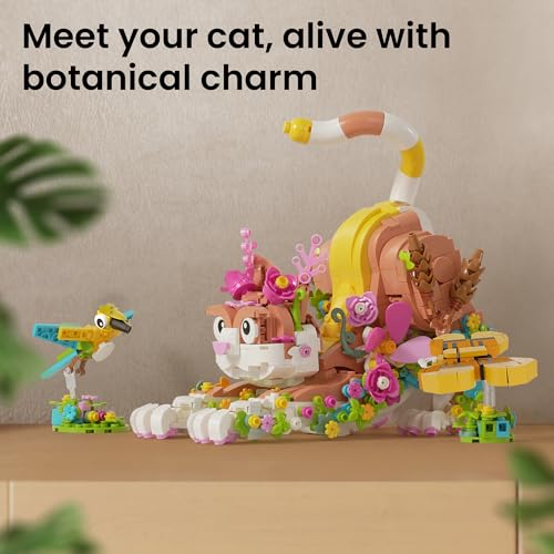 Cat and Flower Building Toy Set for Girl 10+