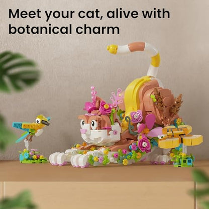 Cat and Flower Building Toy Set for Girl 10+