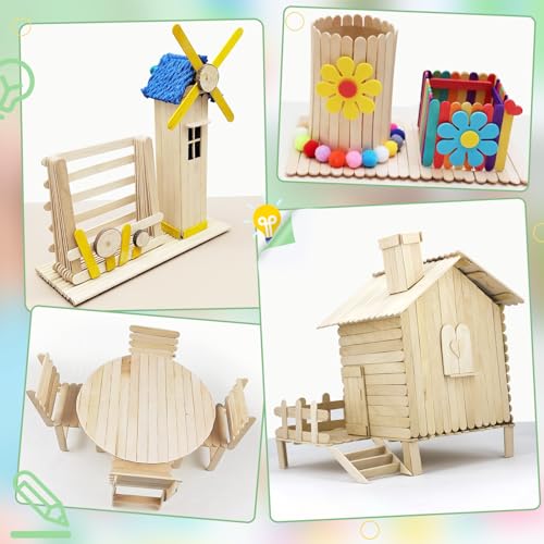 2400Pcs 4.5" Wooden Popsicle Sticks (2400 Count)