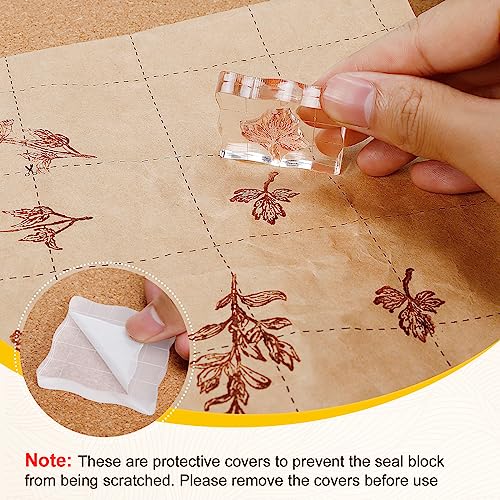 4 Pcs Clear Stamps with 2 Blocks