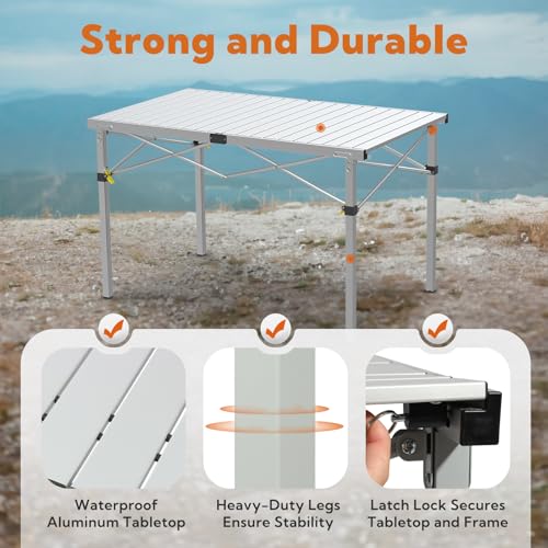 46.4" Large Camping Table for 2