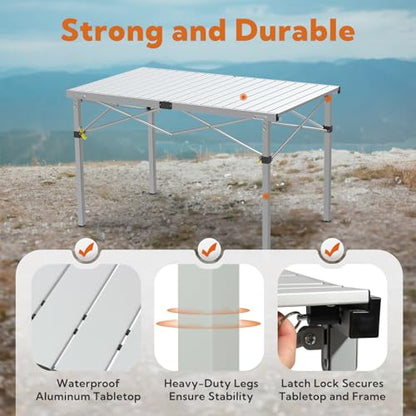 46.4" Large Camping Table for 2