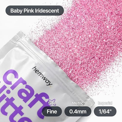 Craft Glitter Baby Pink Iridescent 100g Fine Glitter (3.5274 Ounce)