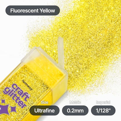 Craft Glitter Shaker Fluorescent Yellow 110g Ultrafine (4.6 Ounce)