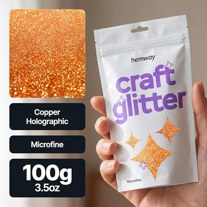 Craft Glitter Copper Holographic 100g Microfine Glitter (100 Gram)