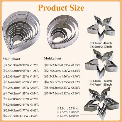 23pcs set Rose Petal Cutter Set Gum Paste Fondant Cake Cutters kitchen Supplies Baking Mould