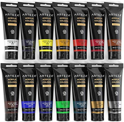 Acrylic Paint Set of 14 Colors (56.84 Fl Oz)