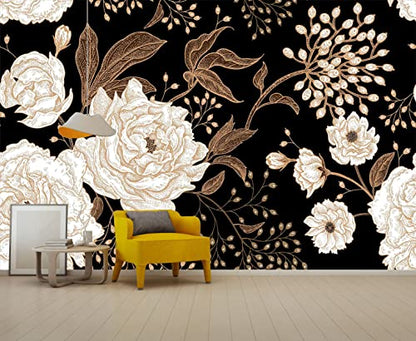Wall Mural Peonies and Roses Floral Vintage Wallpaper (110.1 Sq Ft)