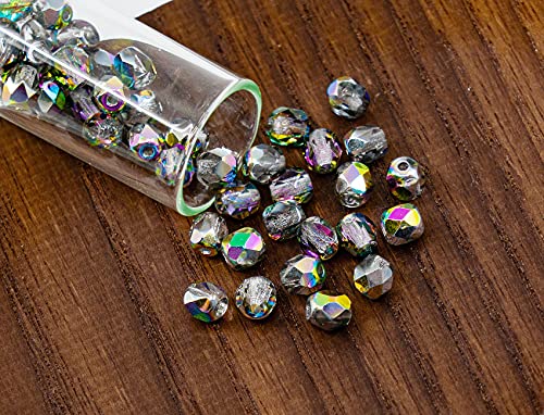 1.76oz Faceted Fire Polished Round Glass Beads 4mm (550 Count)
