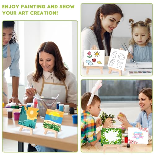 100 Pcs Mini Wood Display Easel Stands 5 Inch Small Wooden Canvas Easels A (100 Count)