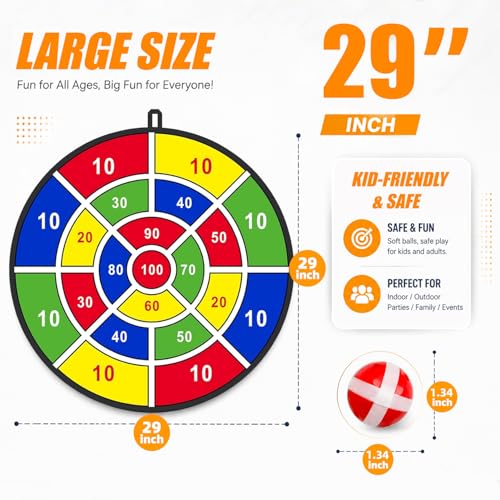 29" Large Dart Board for Kids