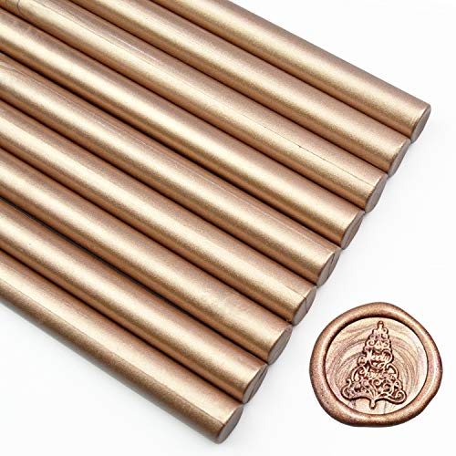 Champagne Gold Seal Wax Sticks for Large Glue Gun (12 Count)