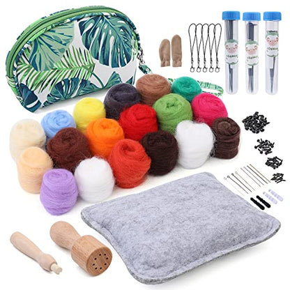 Needle Felting Kit 18 Colors Wool Felting Kit Wool Roving Set