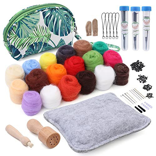 Needle Felting Kit 18 Colors Wool Felting Kit Wool Roving Set