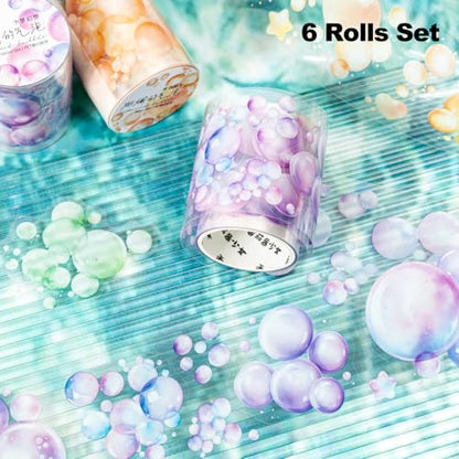 6 Rolls Bubble PET Tape for Scrapbook Journaling (7 Count)