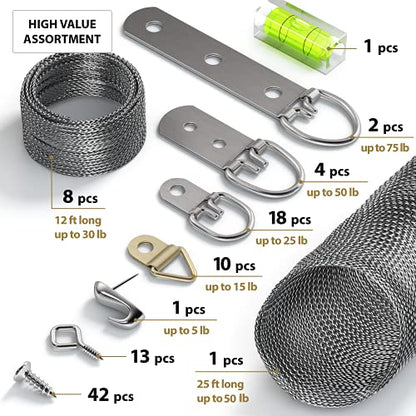 Picture Wire Hanging Kit 100+ Pieces (100 Count)