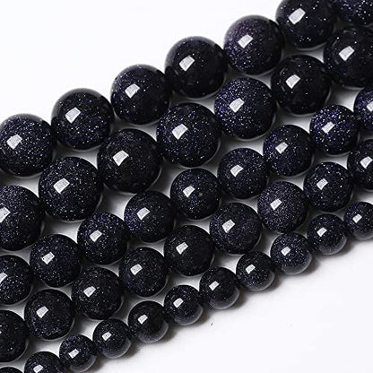 90PCS 4mm Starry Blue Sandstone Gemstone Beads Beads Natural Stone Round Loose Beads for Jewelry Making DIY Bracelet Necklace 15" Inch