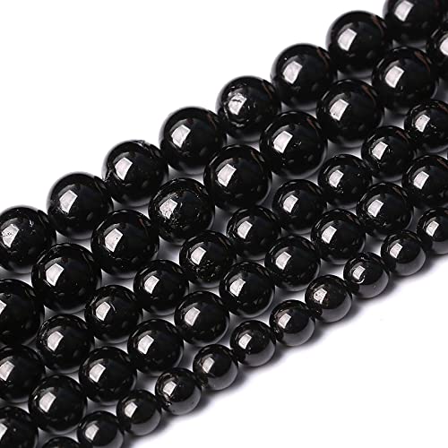 90pcs 4mm AAAA Natural Black Tourmaline Gemstone Beads Round Loose Beads for Jewelry Making DIY Bracelet Necklace