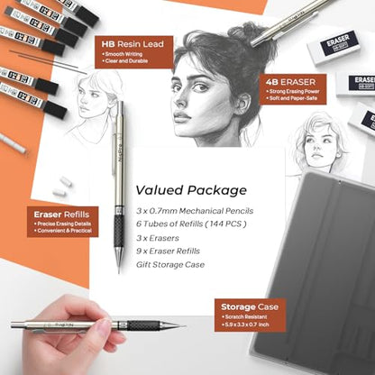 0.7 mm Art Mechanical Pencil Set in Storage Case