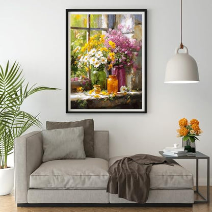 14 ct Counted Cross Stitch Kits for Adults Flowers Cross Stitch Patterns Stamped Printed Cross Stitch Kits
