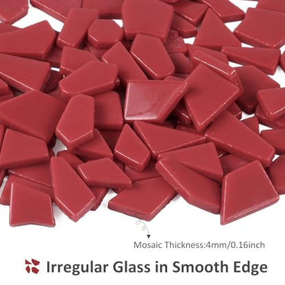 Red Mosaic Tiles for Crafts Bulk (7.05 Ounce)