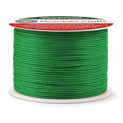 1mm Kelly Green Cotton Waxed Cord for Jewelry Making (327 Foot)